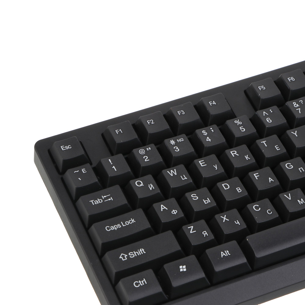 Клавиатура проводная BY PROMO, мембранная, 104кл., белая кириллица, USB, каб. 135см, черный, арт.№ 405-118