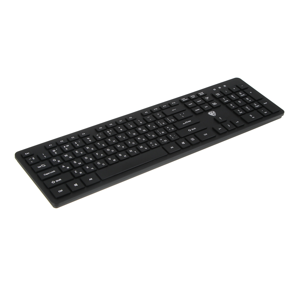 Набор беспроводная клавиатура и мышь BY Unikeys, 2.4GHz,4D, 104 кл., 1600DPI, 1xАА и 1xААА, чёрный, арт.№ 405-119