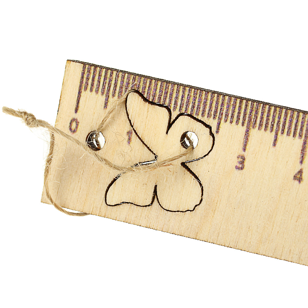 Линейка 18 см, с вырубкой и подвесом - фигуркой в форме вырубки, дерево, инд.маркировка, 6 дизайнов, арт.№ 576-024