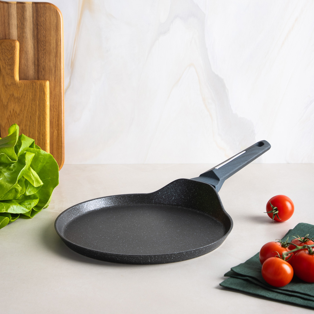 SATOSHI Гардан Сковорода литая блинная d24см, антипригарное покрытие мрамор, индукция, арт.№ 846-674