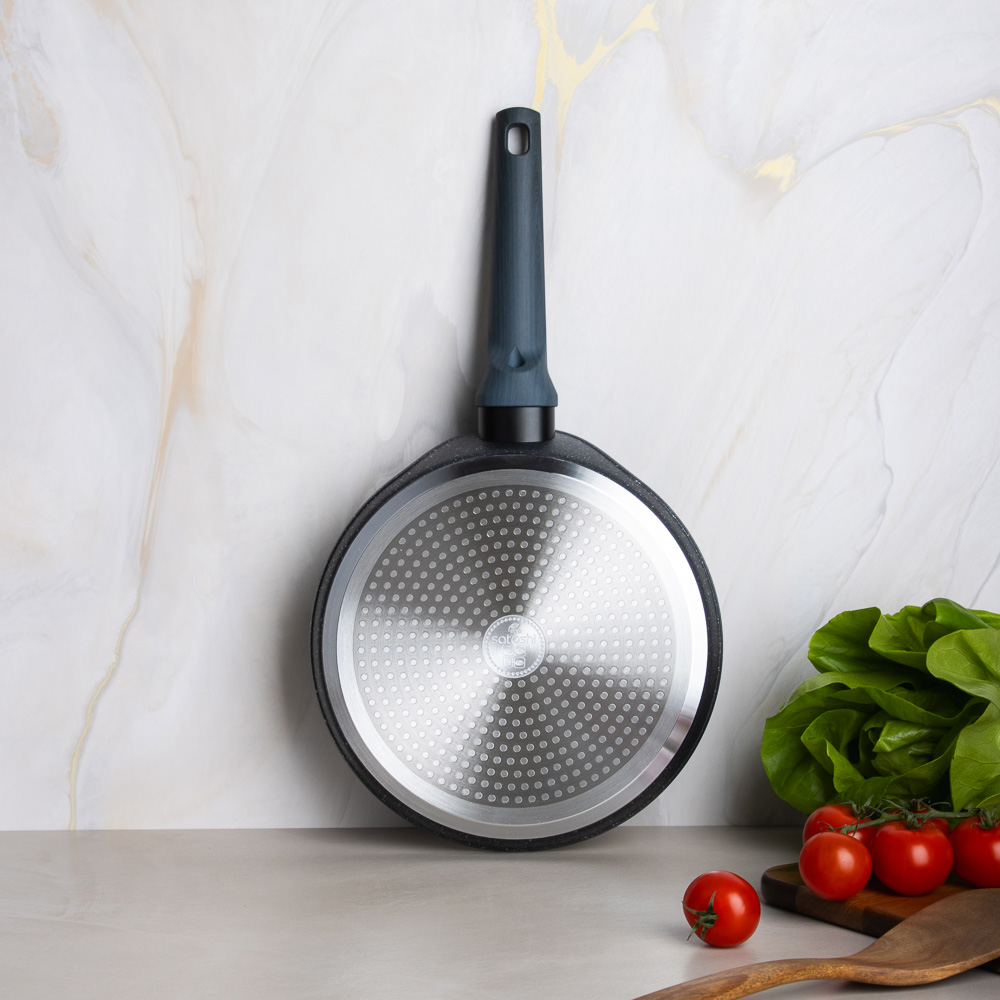 SATOSHI Гардан Сковорода литая блинная d24см, антипригарное покрытие мрамор, индукция, арт.№ 846-674