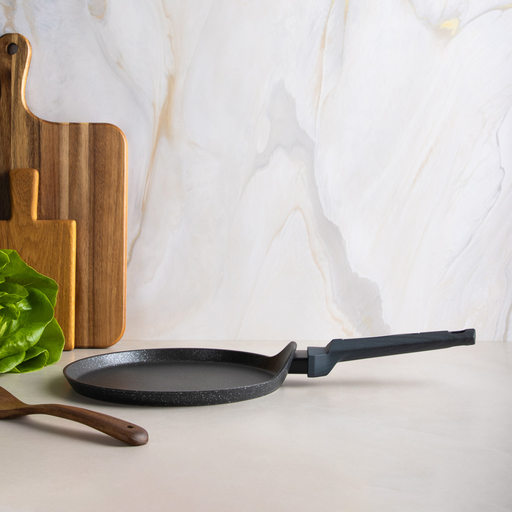 SATOSHI Гардан Сковорода литая блинная d24см, антипригарное покрытие мрамор, индукция, арт.№ 846-674