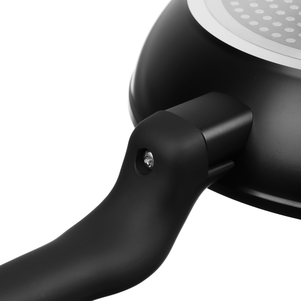 SATOSHI Стоун Сковорода литая с крышкой d24см, антипригарное покрытие мрамор, индукция, арт.№ 846-675