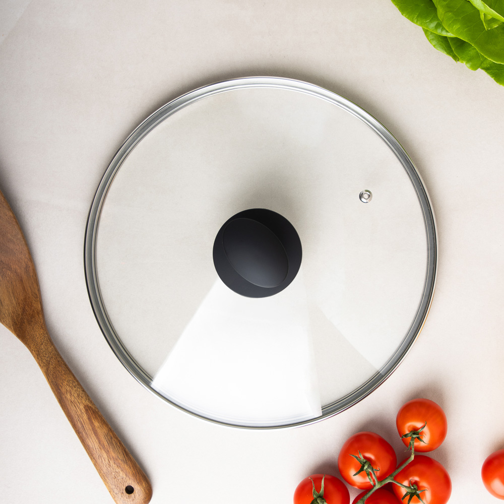 SATOSHI Стоун Сковорода литая с крышкой d26см, антипригарное покрытие мрамор, индукция, арт.№ 846-676