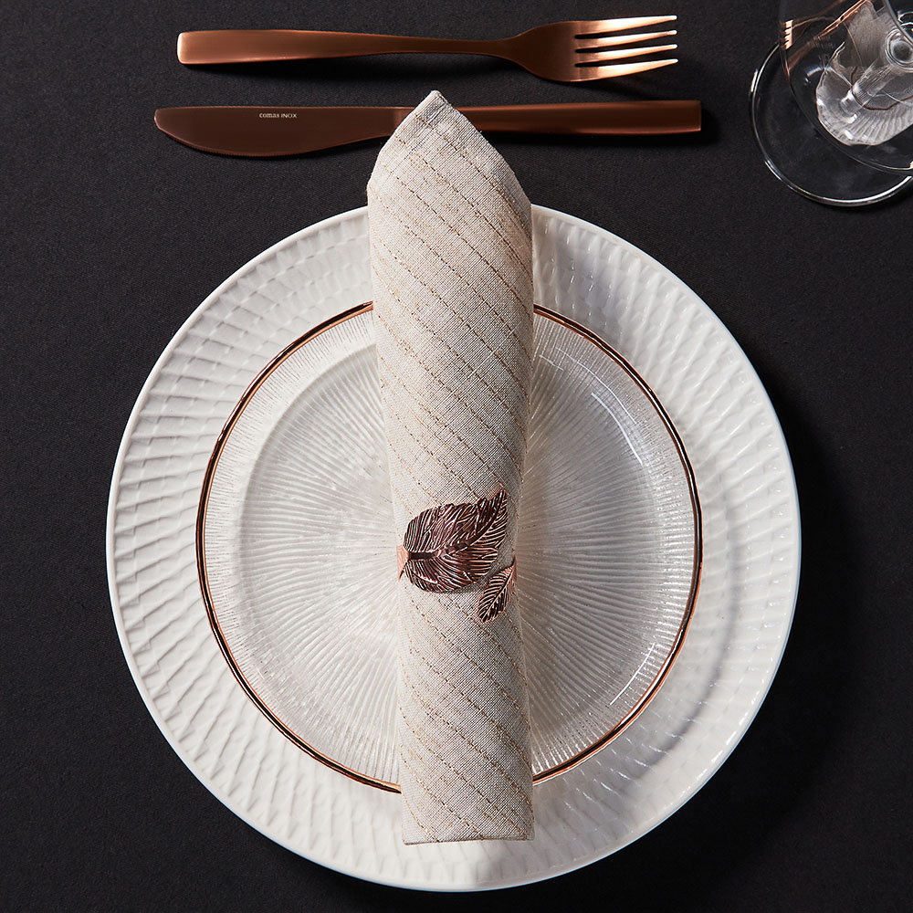 BY COLLECTION White Line Салфетка сервировочная, 2шт в комплекте, 40х40см, 85% полиэстер, 15% лен, арт.№ 488-109