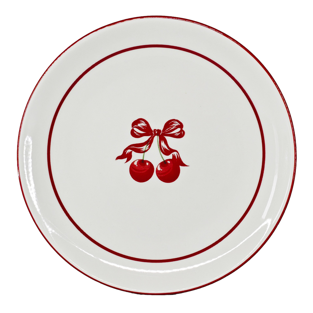 Тарелка закусочная Черри тм MILLIMI, 19,5см, фарфор, белый, арт.№ 816-198