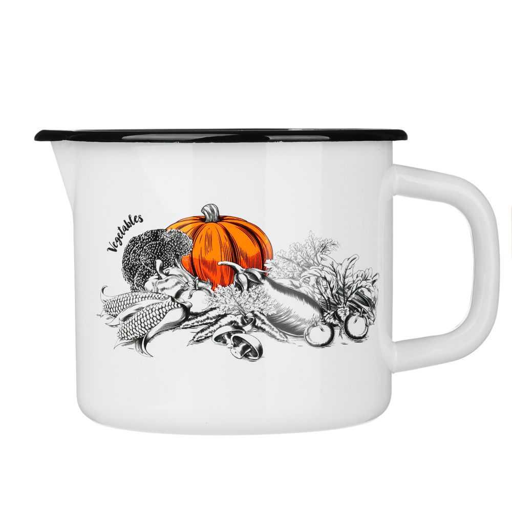 Овощи Кружка со сливом эмалированная 1,4л, арт.№ 894-537