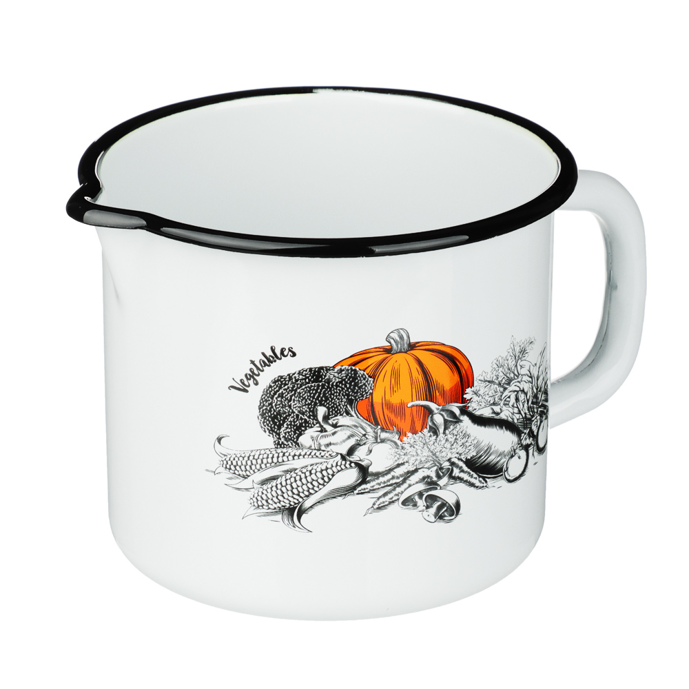 Овощи Кружка со сливом эмалированная 1,4л, арт.№ 894-537