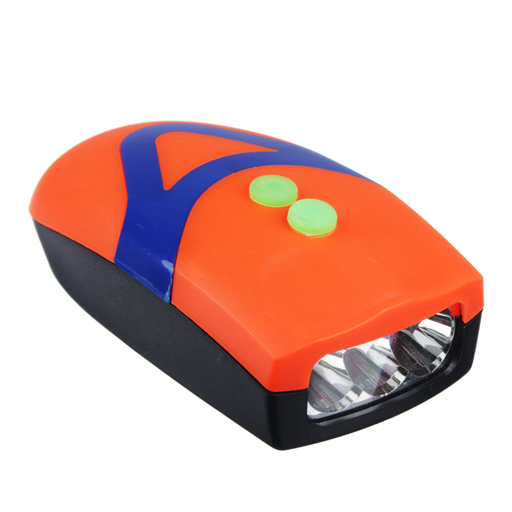 SILAPRO Фара-гудок велосипедная 3 режима, 3LED, 3xААА, пластик, арт.№ 195-019