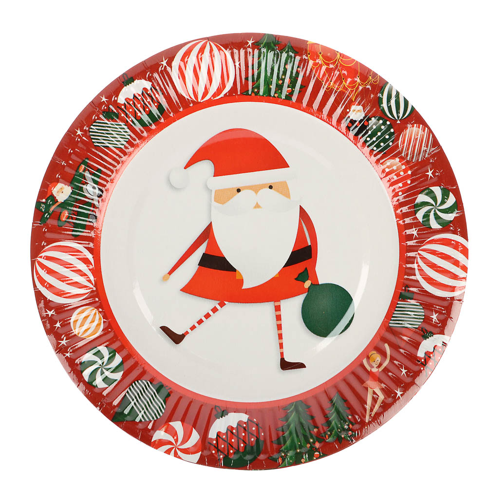 Набор бумажных тарелок Рождественская сказка, 6 шт d=180 мм, арт.№ 530-405