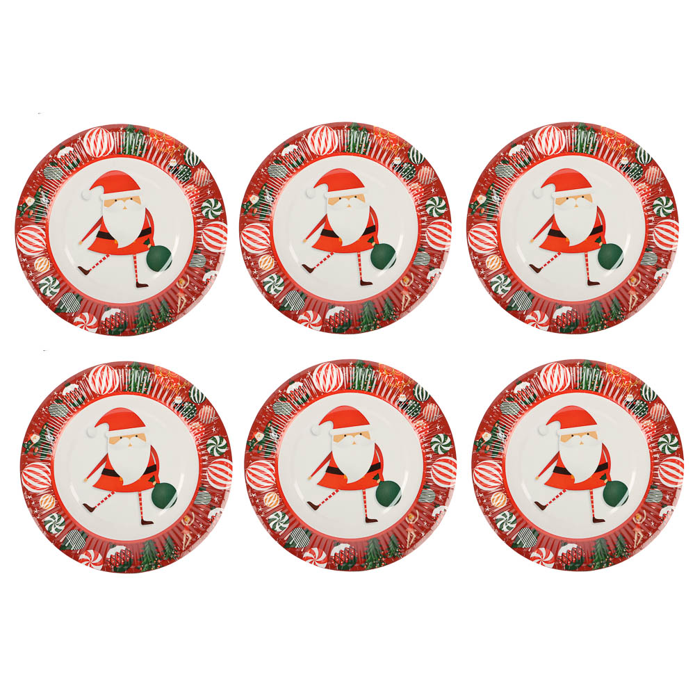 Набор бумажных тарелок Рождественская сказка, 6 шт d=180 мм, арт.№ 530-405