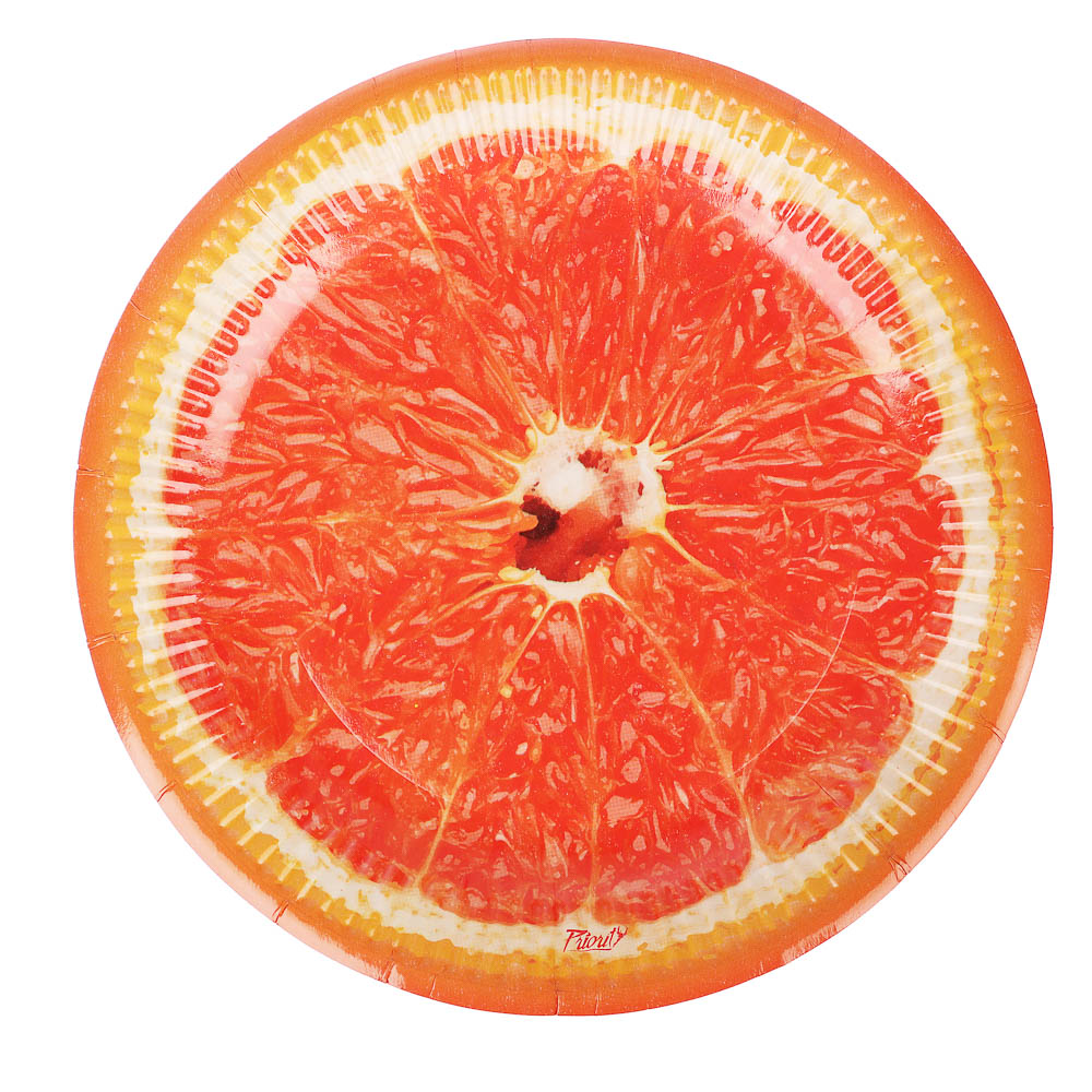 Набор бумажных одноразовых тарелок 6 шт, 23 см, диз. 5, арт.№ 530-407