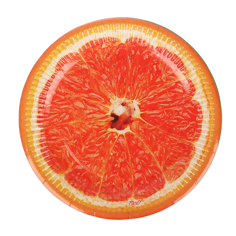 Набор бумажных одноразовых тарелок 6 шт, 23 см, диз. 5, арт.№ 530-407