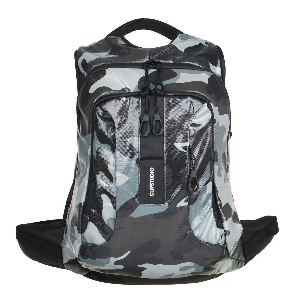 Рюкзак подростковый 50х32х17см, "Милитари", 2 отд., 3карм., бок.поддержка, ручка, сверхплотный ПЭ, арт.№ 254-689