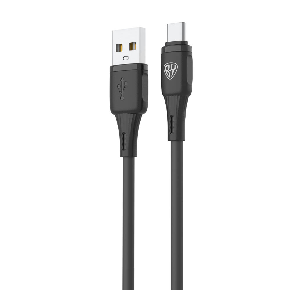 Кабель для зарядки USB(A)-Type C BY Twist, 36Вт, 1 м, 3A, гибкий силикон, чёрный, арт.№ 931-609
