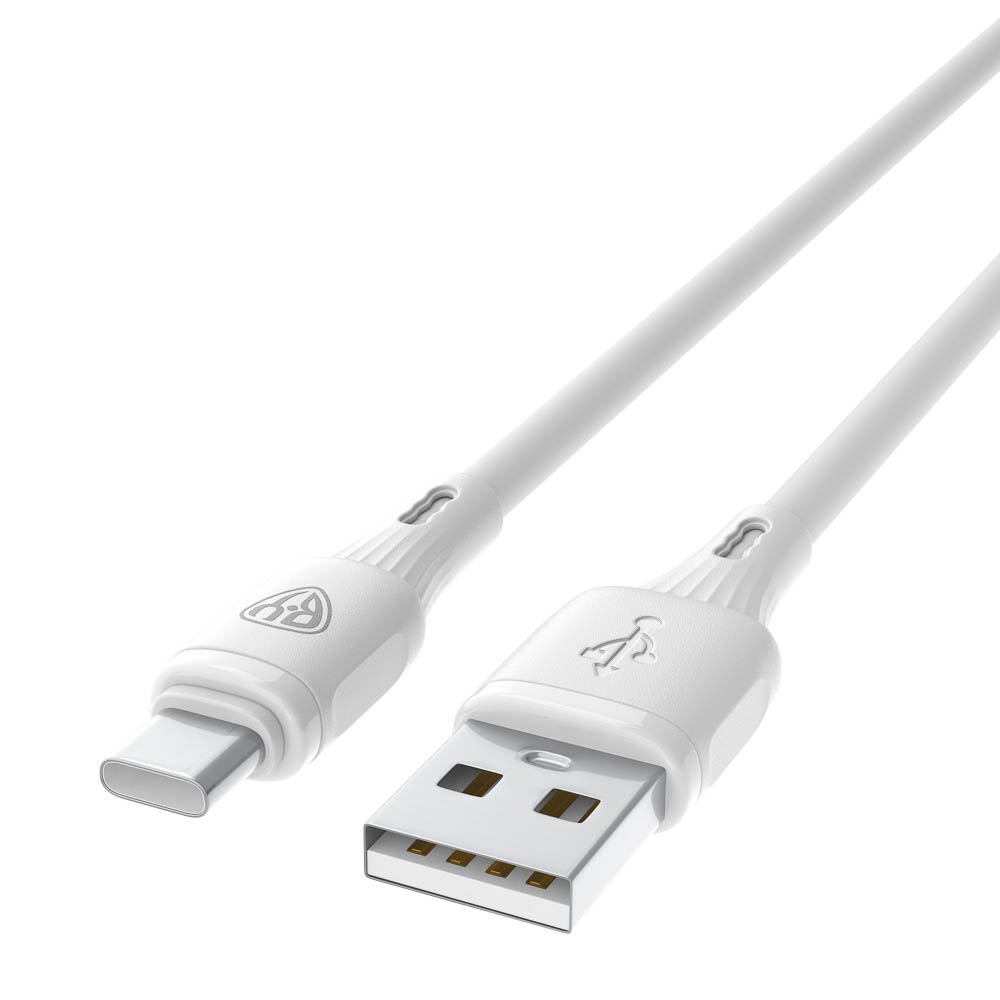Кабель для зарядки USB(A)-Type C BY Twist, 36Вт, 1 м, 3A, гибкий силикон, белый, арт.№ 931-610