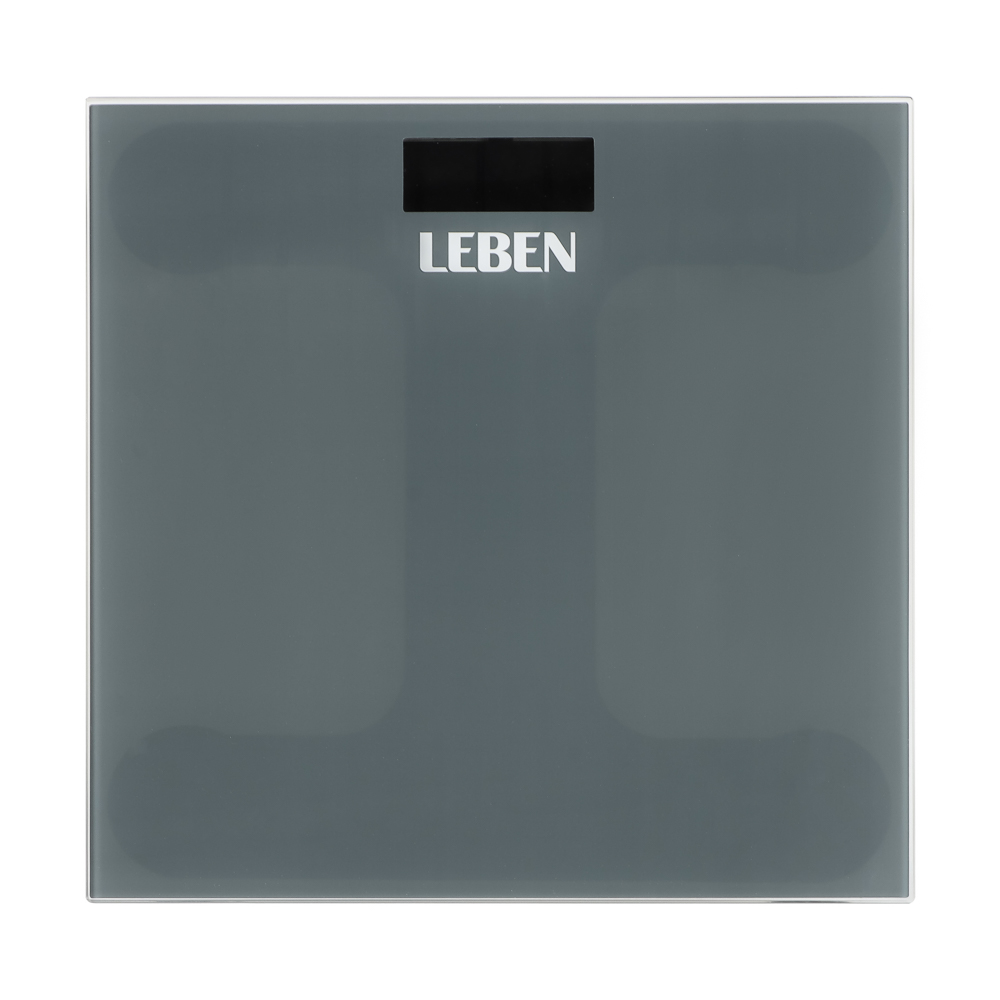 LEBEN Весы напольные электронные "Grey", ЖК-дисплей, макс. нагр.до 180кг, арт.№ 252-101
