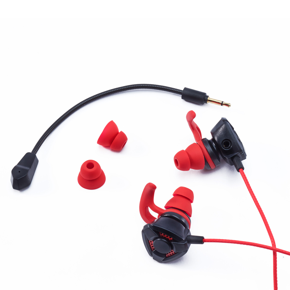 Наушники проводные внутриканальные BY Tune, игровые, гарнитура, 130см, металл, красный, арт.№ 410-035
