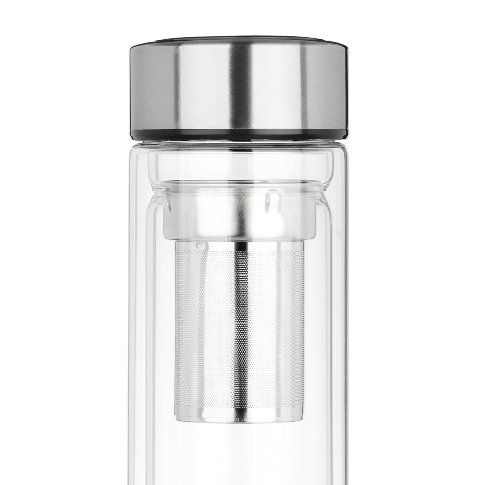 SATOSHI Термос-кружка с ситечком заваривания 500мл, стекло, двойные стенки, арт.№ 841-883