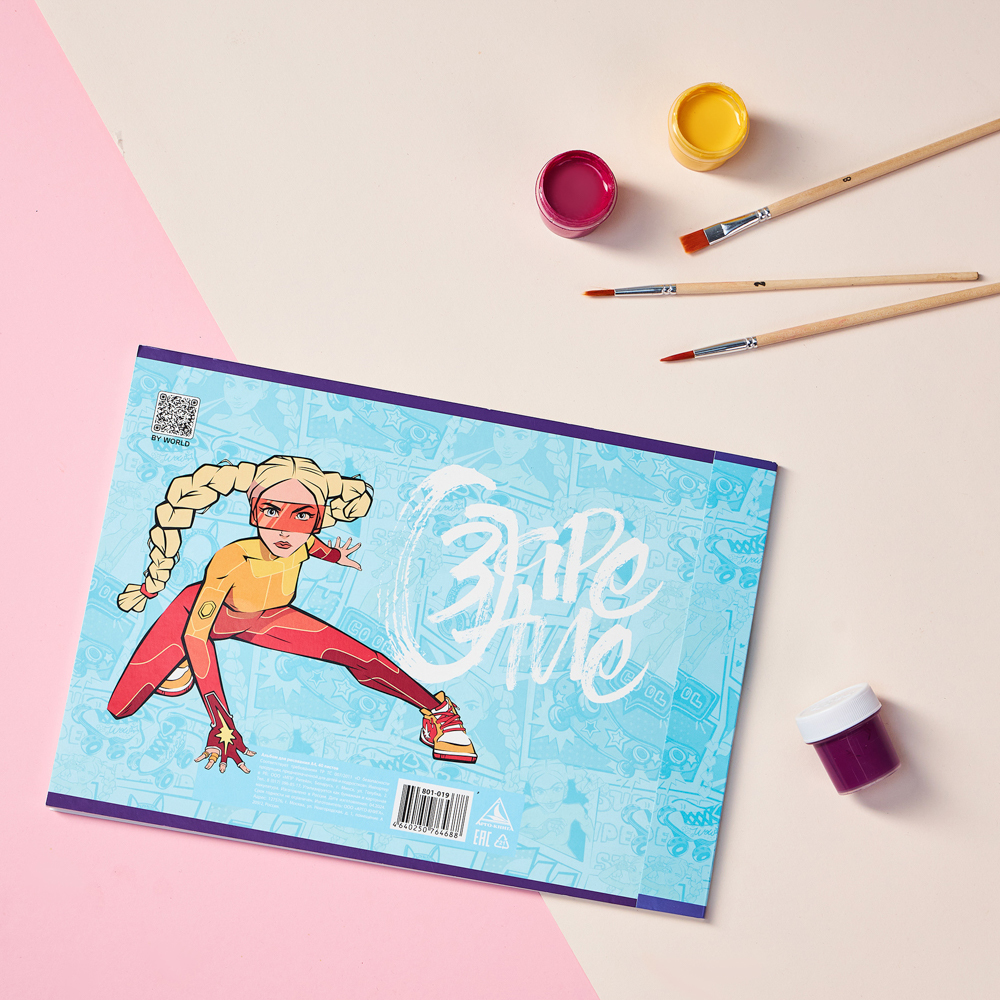 BY Русские Супергерои Альбом д/рис. А4, 40л., обл.картон, склейка, выб.лак, "Заря/Василиса", арт.№ 801-019
