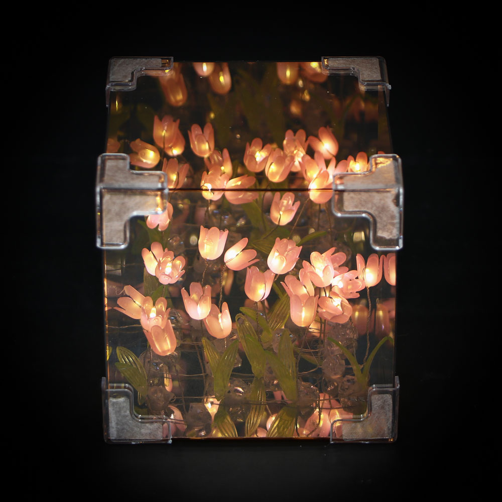 Ночник 3d с тюльпанами, 10х10см, пластик, 3хAG13, 3 вида, арт.№ 171-025