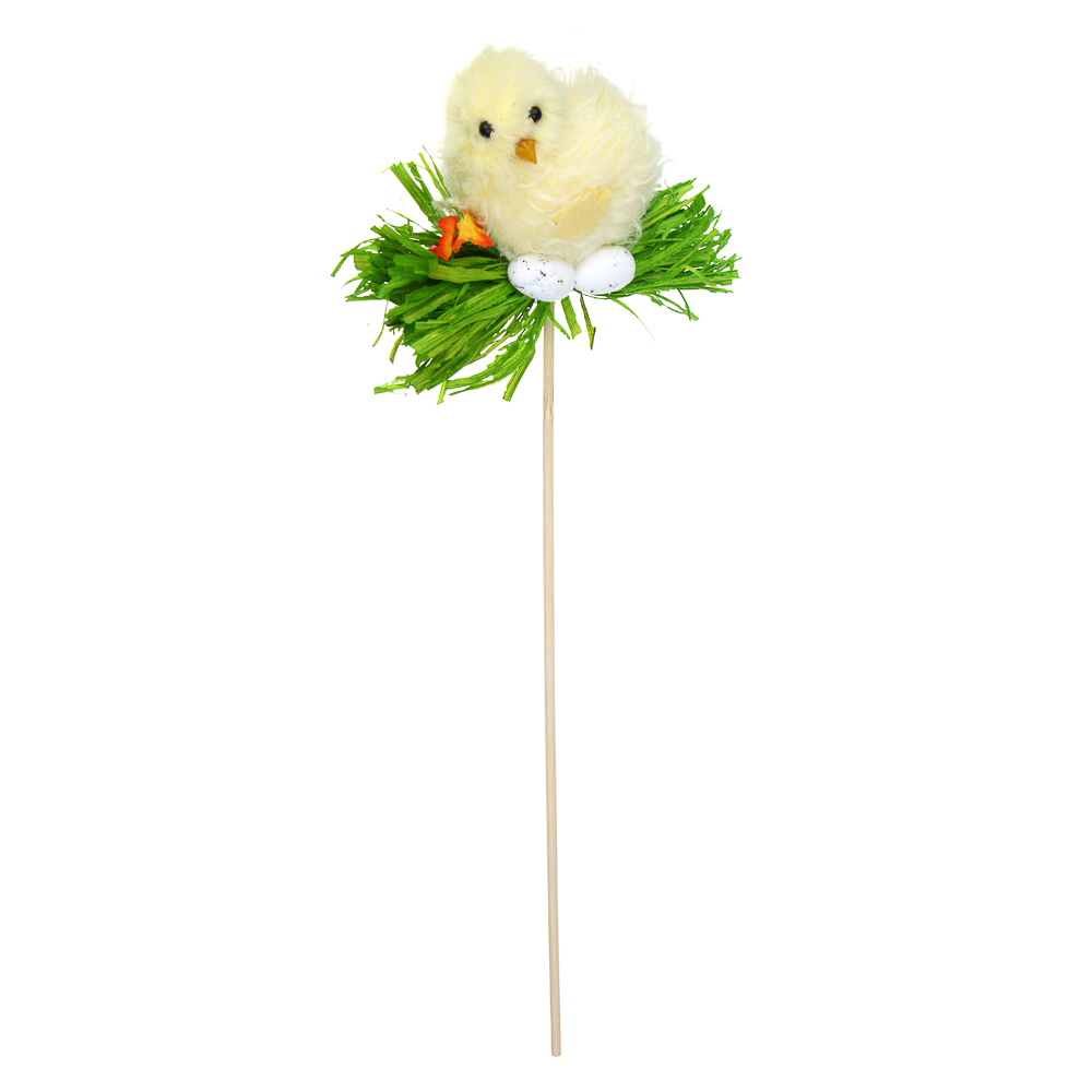 LADECOR Топпер цыплёнок в зелени, полиэстер, пенопласт, 3 дизайна, арт.№ 535-180