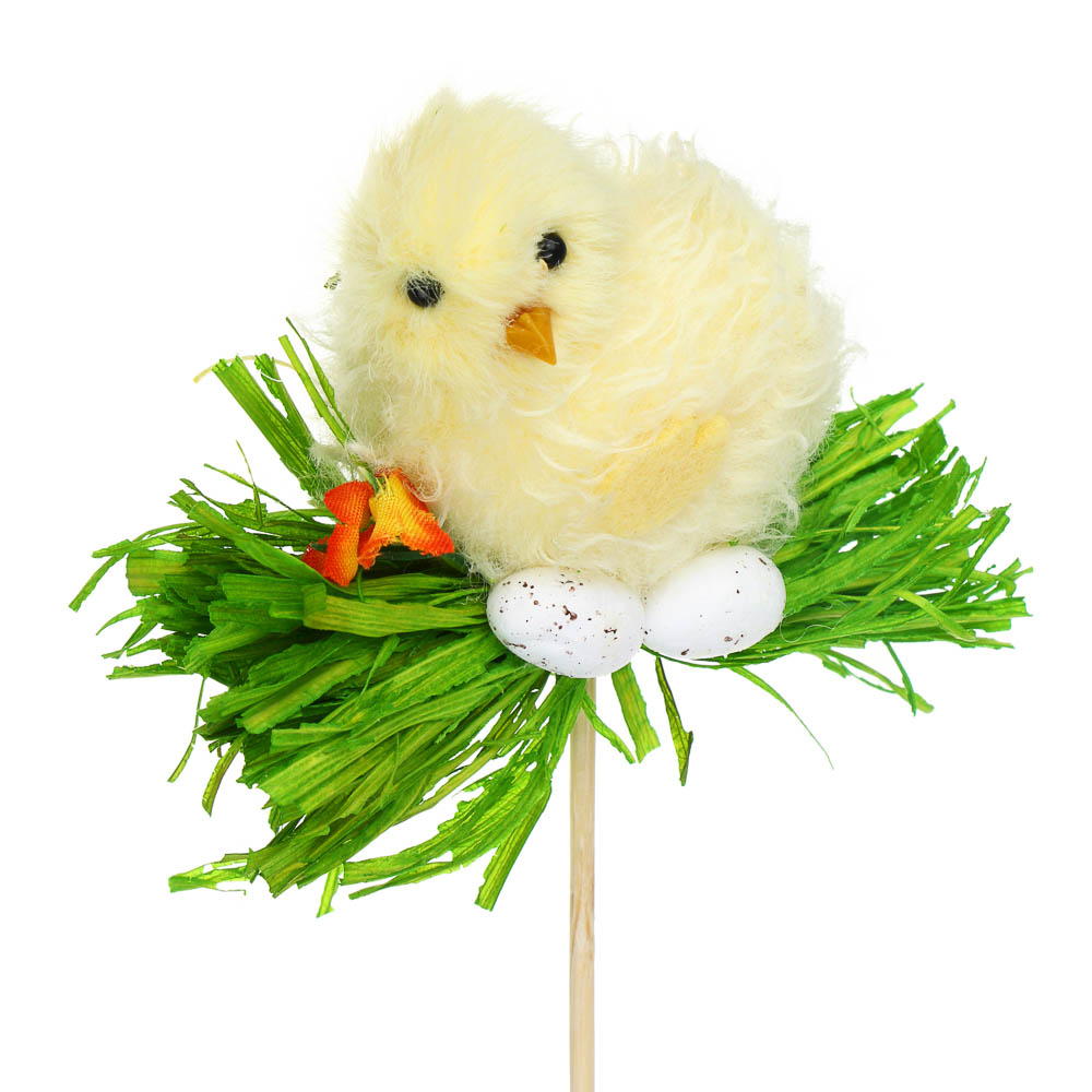 LADECOR Топпер цыплёнок в зелени, полиэстер, пенопласт, 3 дизайна, арт.№ 535-180