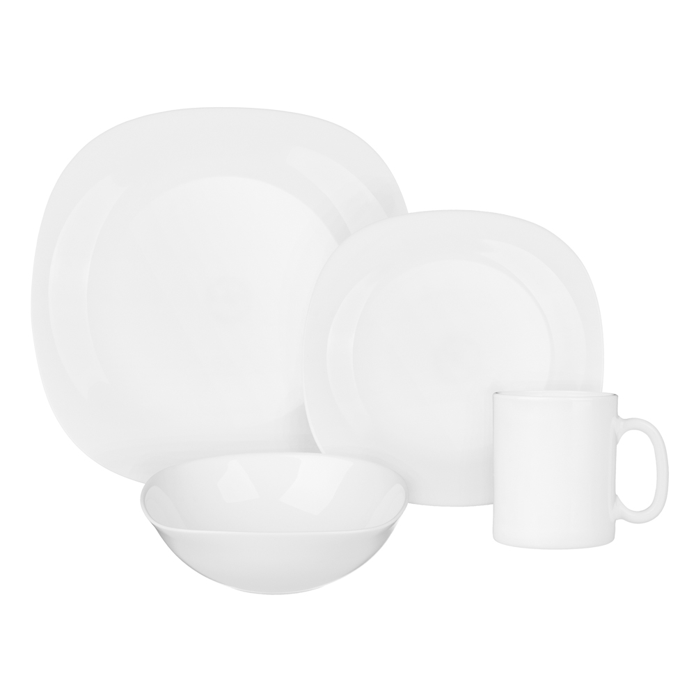 GT Набор столовой посуды 16пр., опаловое стекло, квадратный, арт.№ 818-338