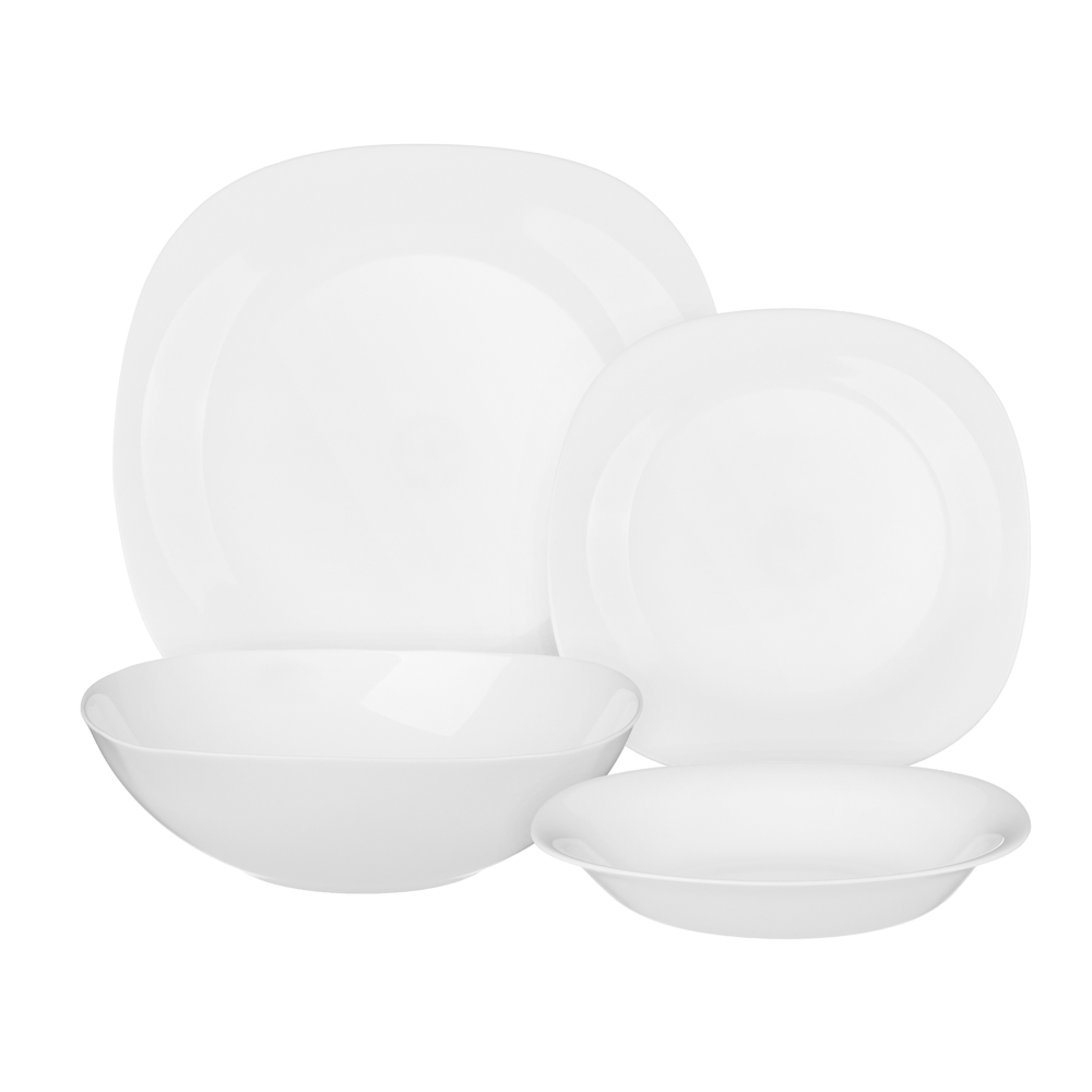 GT Набор столовой посуды 19пр., опаловое стекло, квадратный, арт.№ 818-339