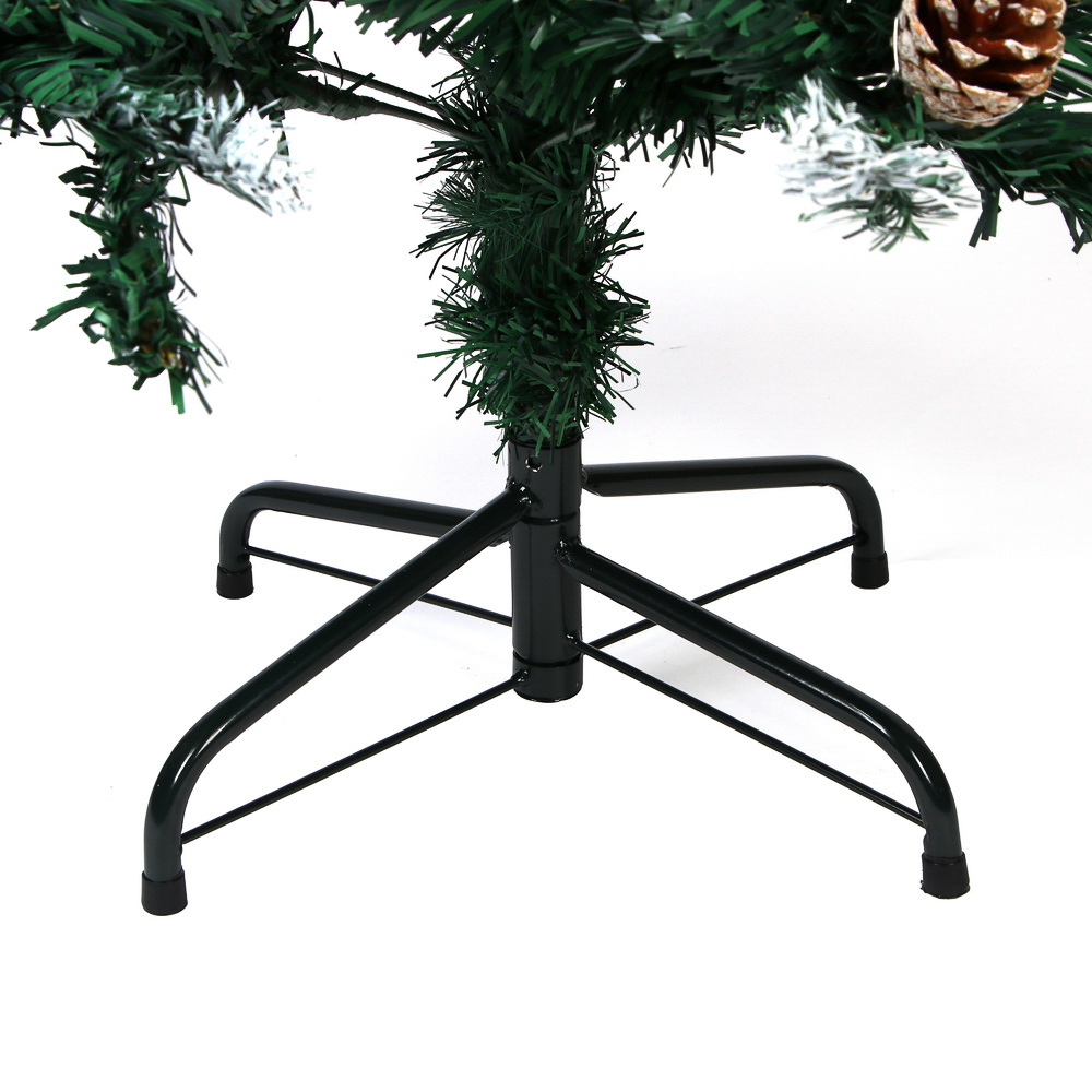 Ель искусственная с заснеженными кончиками и шишками 120см, 276 веток, ПВХ, 26-27, арт.№ 385-423