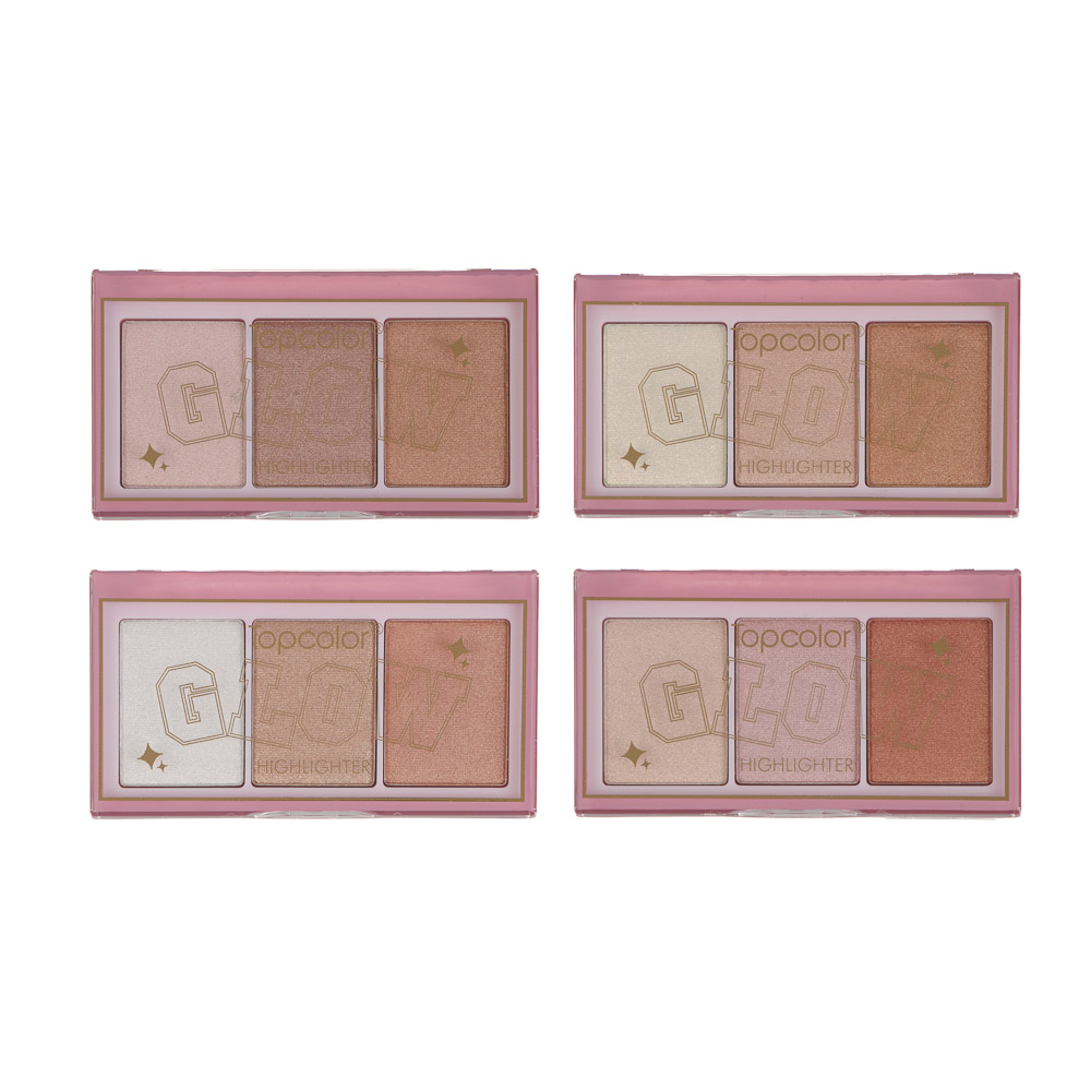 Хайлайтер палетка 3-х цветная тм Topcolor , 8,4 гр, TC4002, арт.№ 330-590