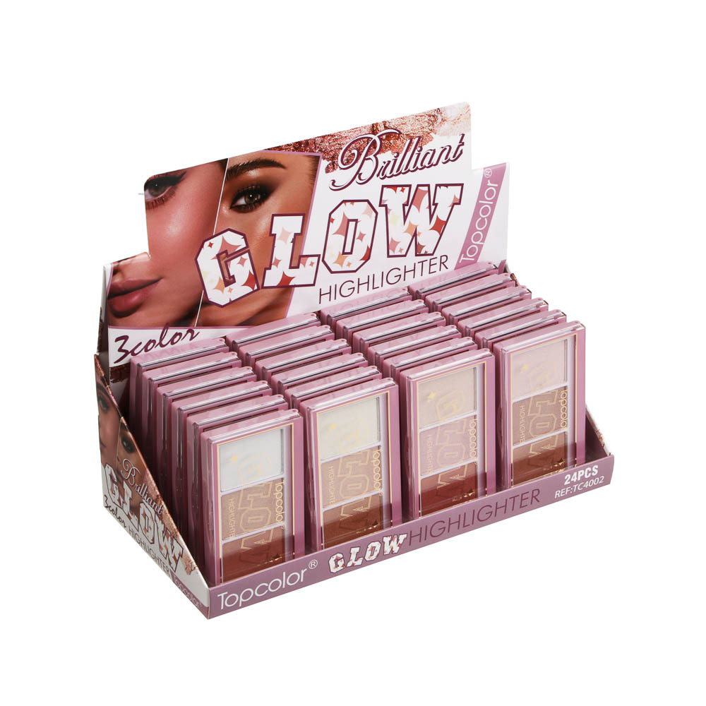Хайлайтер палетка 3-х цветная тм Topcolor , 8,4 гр, TC4002, арт.№ 330-590