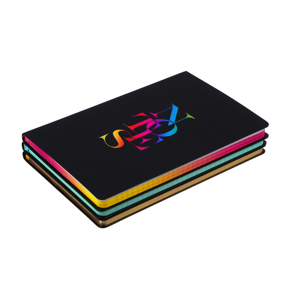 Бизнес - блокнот "НОУТС" А5, 192 стр., гибкая обл., иск.кожа "софт тач", цв.срез, 3 дизайна, арт.№ 572-201