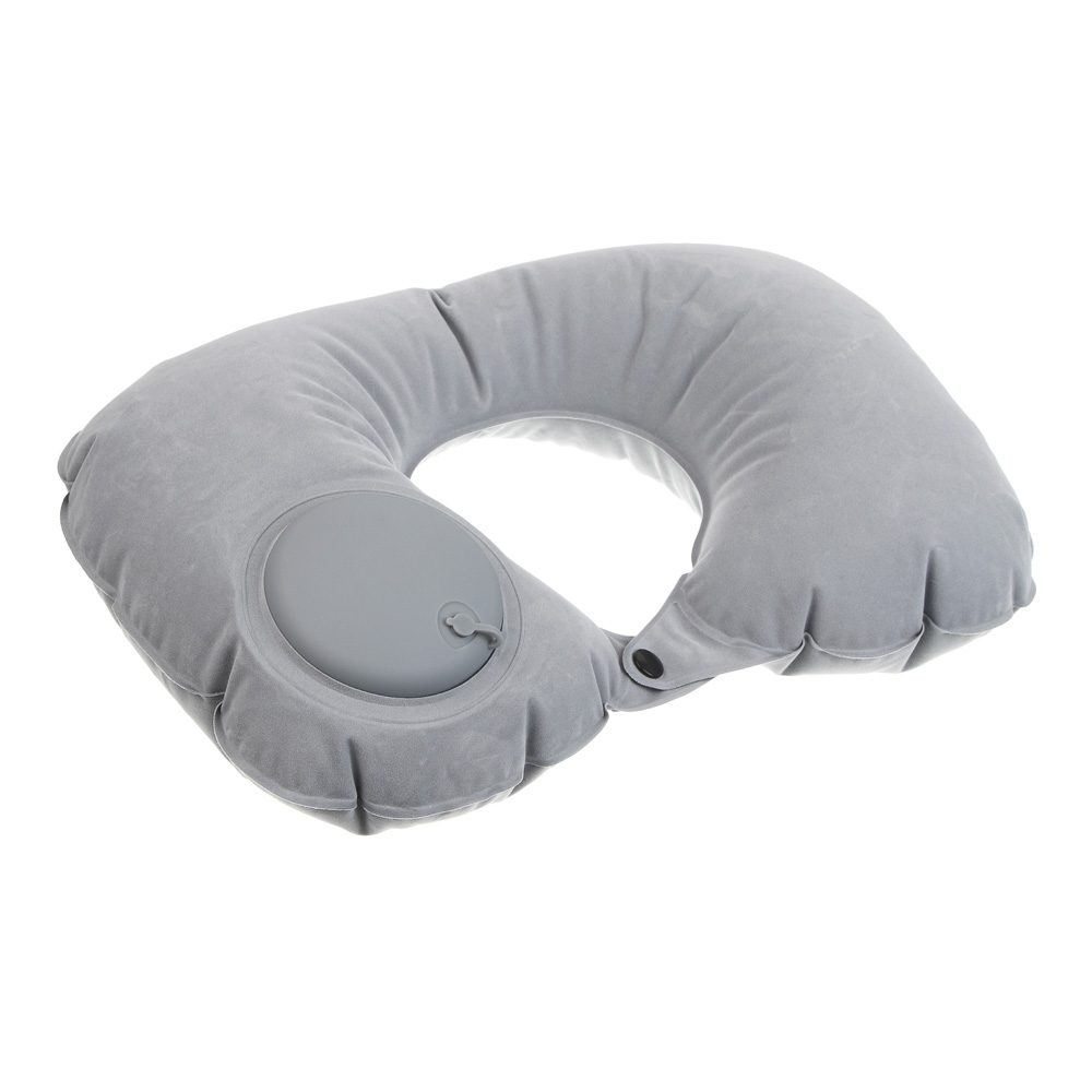 Подушка дорожная надувная, с насосом, тм BY SPORT, 37х24см, ПВХ, 2 цвета, арт.№ 087-016