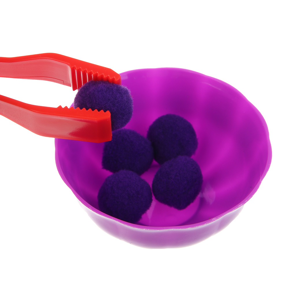 Развивающий набор ИГРОЛЕНД тарелочки, шарики, пинцет, PP, текстиль, 13х19х3см, арт.№ 262-552