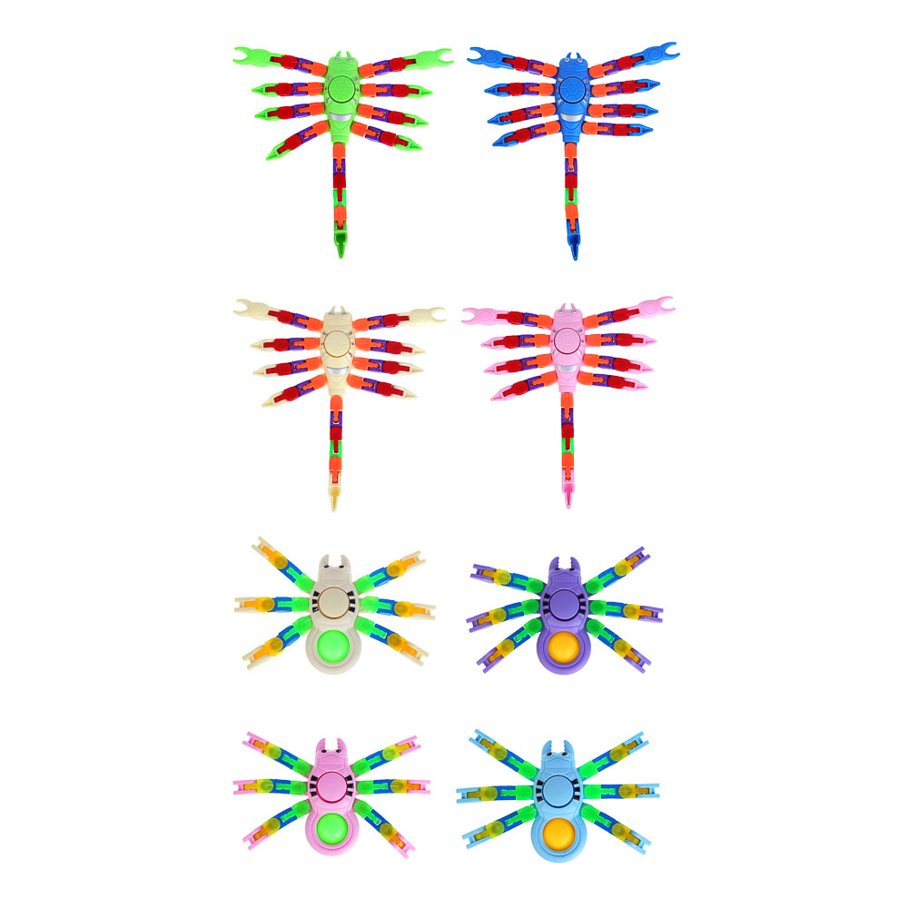 ИГРОЛЕНД Игрушка антистресс "Пауки и скорпионы" светится в темноте, PP, 15х14 см, 8 дизайнов, арт.№ 295-255