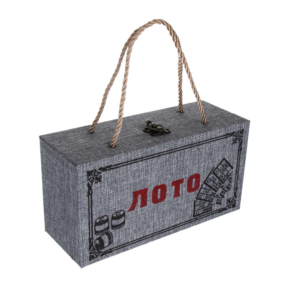 LDGames Лото в подарочной коробке 24х12,5х9см, МДФ, дерево, текстиль, арт.№ 537-003