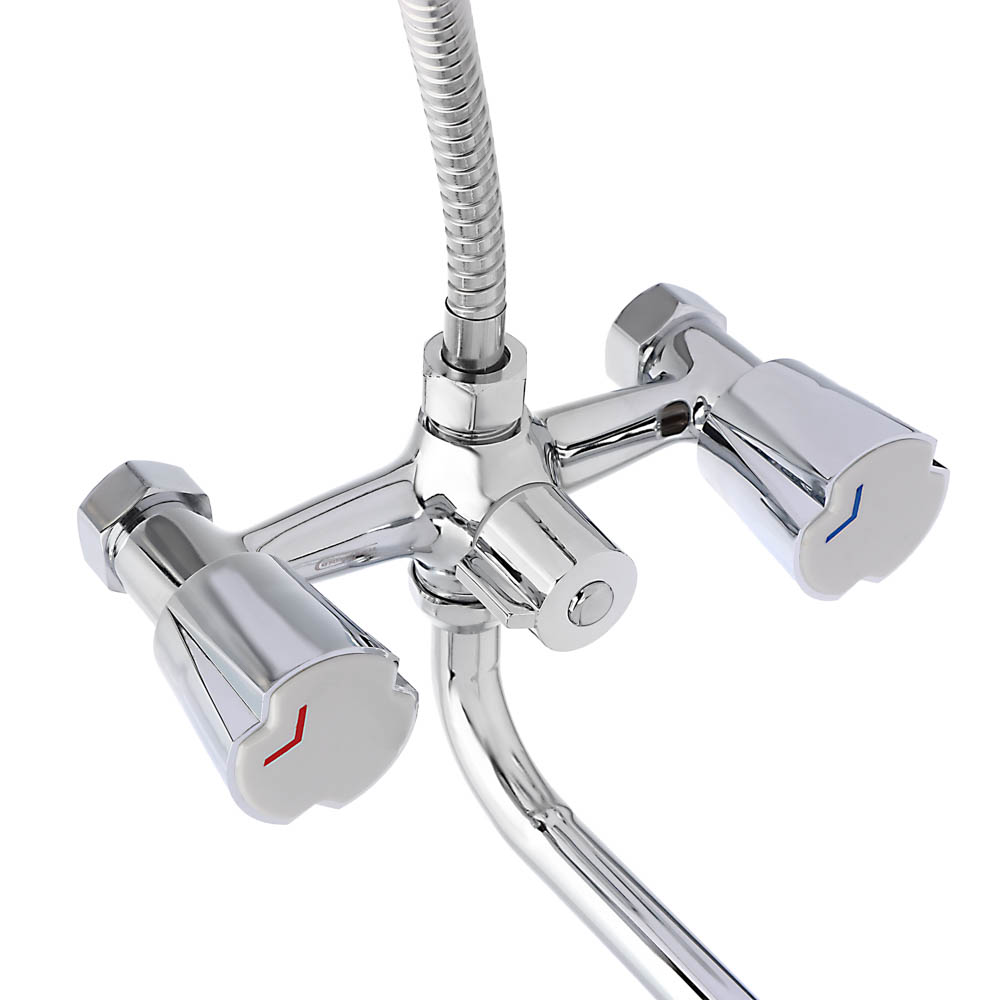 СоюзКран Смеситель для ванны с душем, круглый излив 35см, кер. кран-буксы 1/2, хром, цинк, SK08-S241, арт.№ 567-130