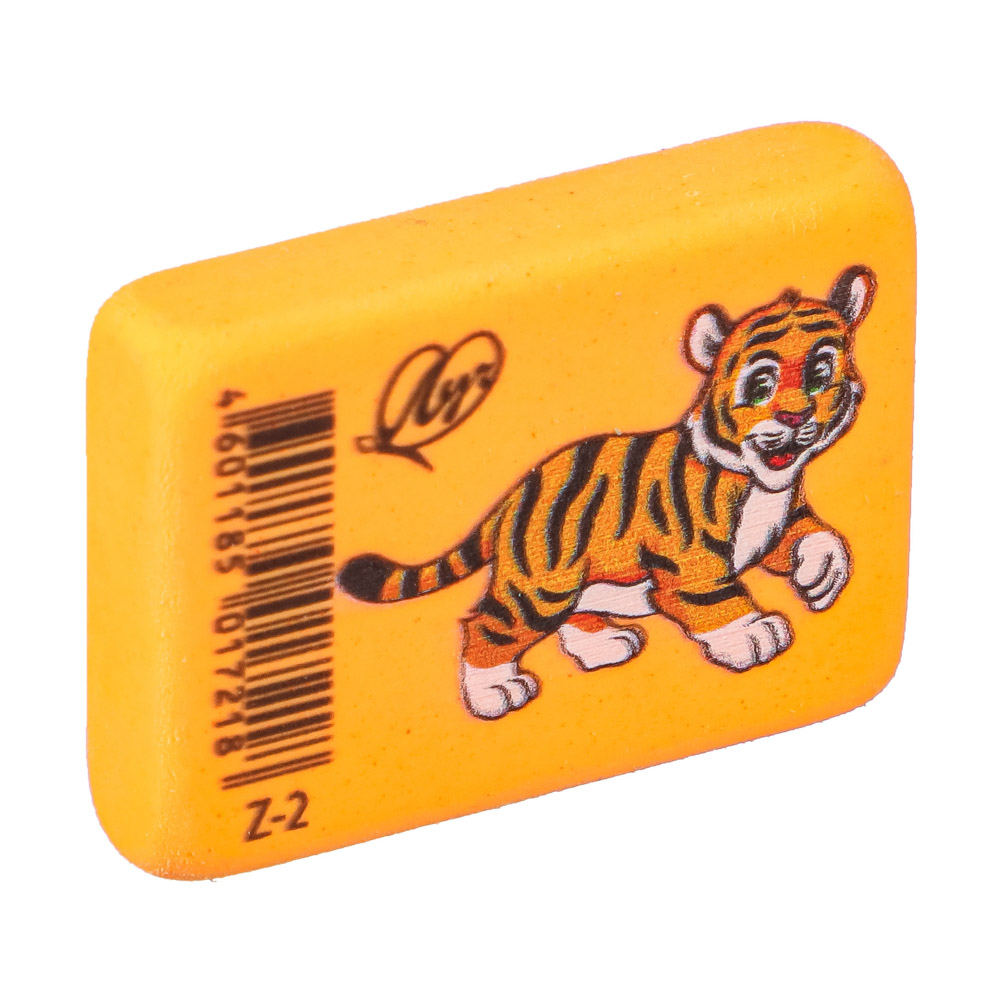 ЛУЧ Ластик "ZOO", флуоресцентные цвета, 3,5х2,5х0,8см, 3 дизайна, ТПР, инд. штрихкод, арт.№ 607-025