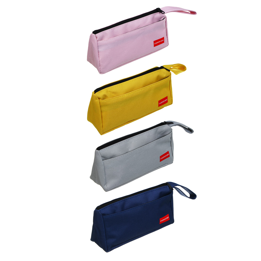 Пенал школьный треугольный на молнии 19х9,5х6 см ClipStudio, 2 отделения на молнии, оксфорд, 4 цвета, арт.№ 541-011