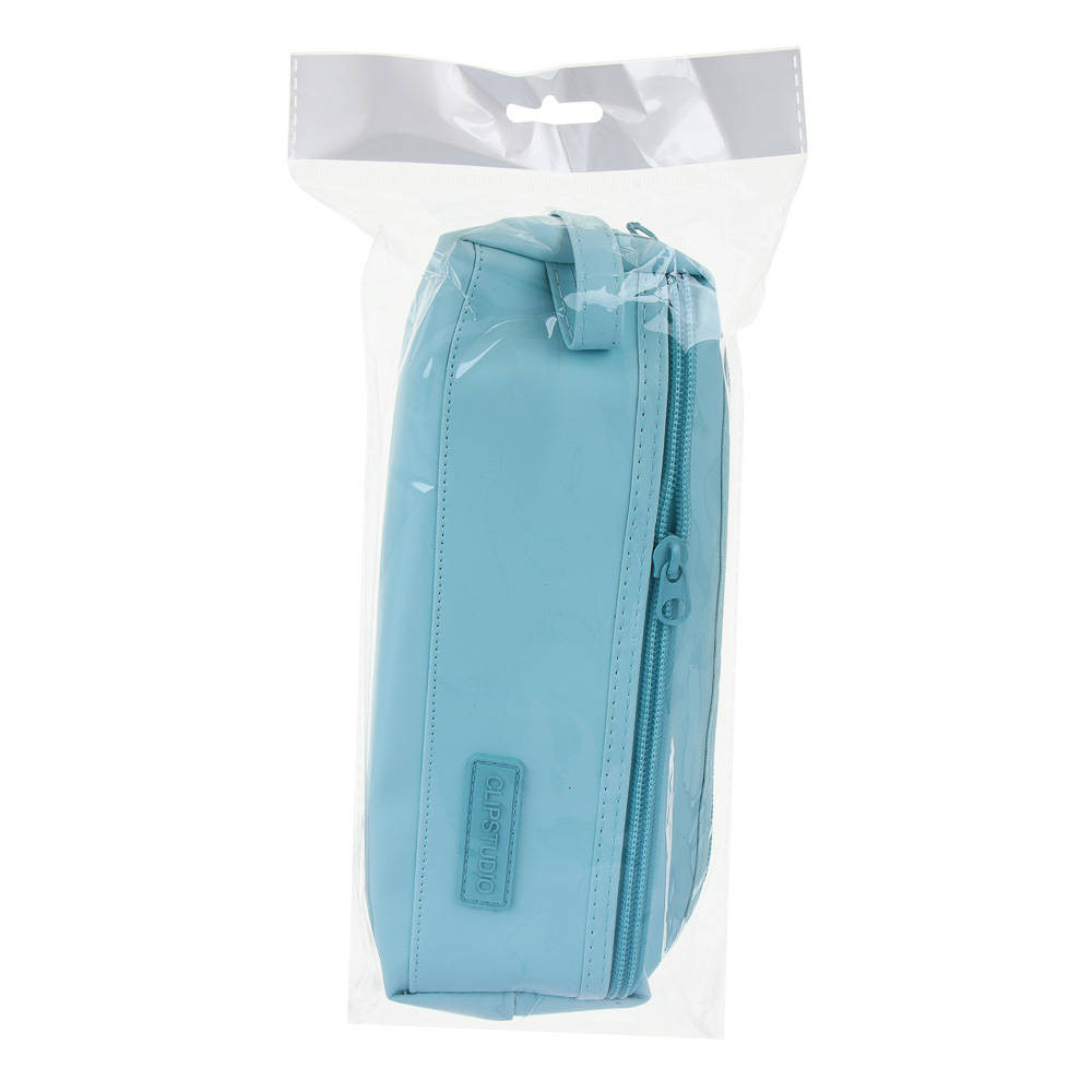 Пенал школьный прямоугольный 21,5х7х4,8 см ClipStudio, 2 отделения на молнии, полиэстер, ПВХ, 2 цвета, арт.№ 238-441