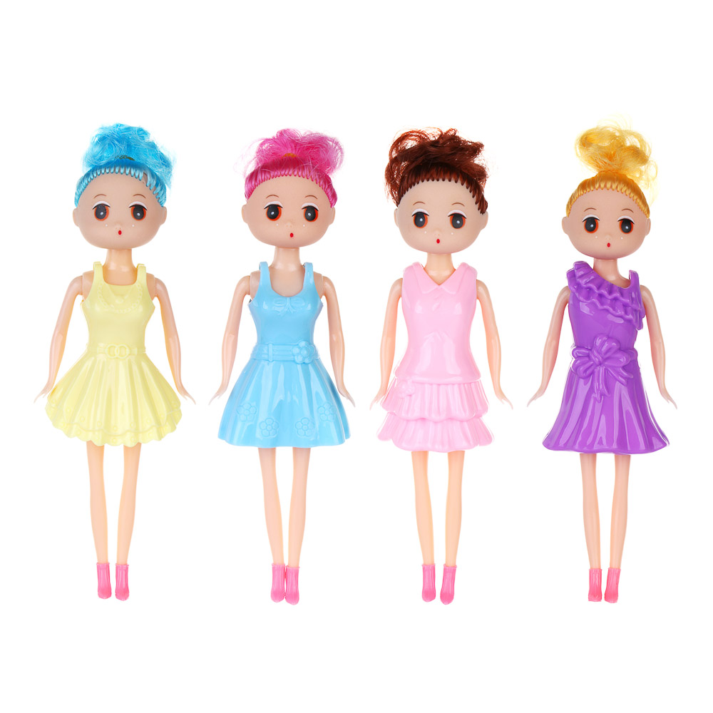 ИГРОЛЕНД Кукла с нарядами, PP, PVC, 13,5х3х24 см, 4 диз., арт.№ 267-993