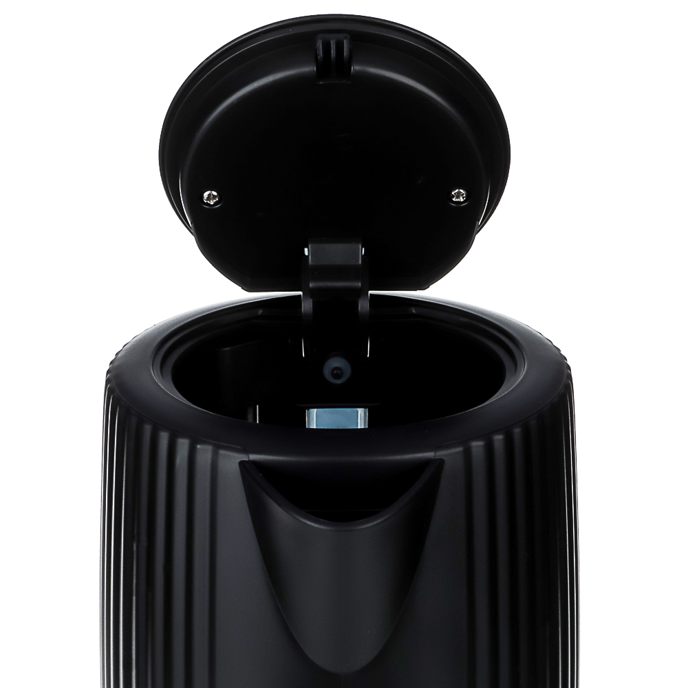 LEBEN Чайник электрический, 1,7 л, 2200 Вт, скрытый нагр. элемент, пластик, черный, арт.№ 291-122