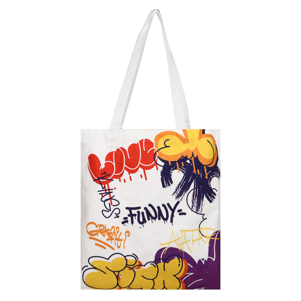 Сумка-шоппер, 38x42см, "Графити", внутр.карман, ручки 58 см, ПЭ под ткань, полноцветная печать, арт.№ 090-064