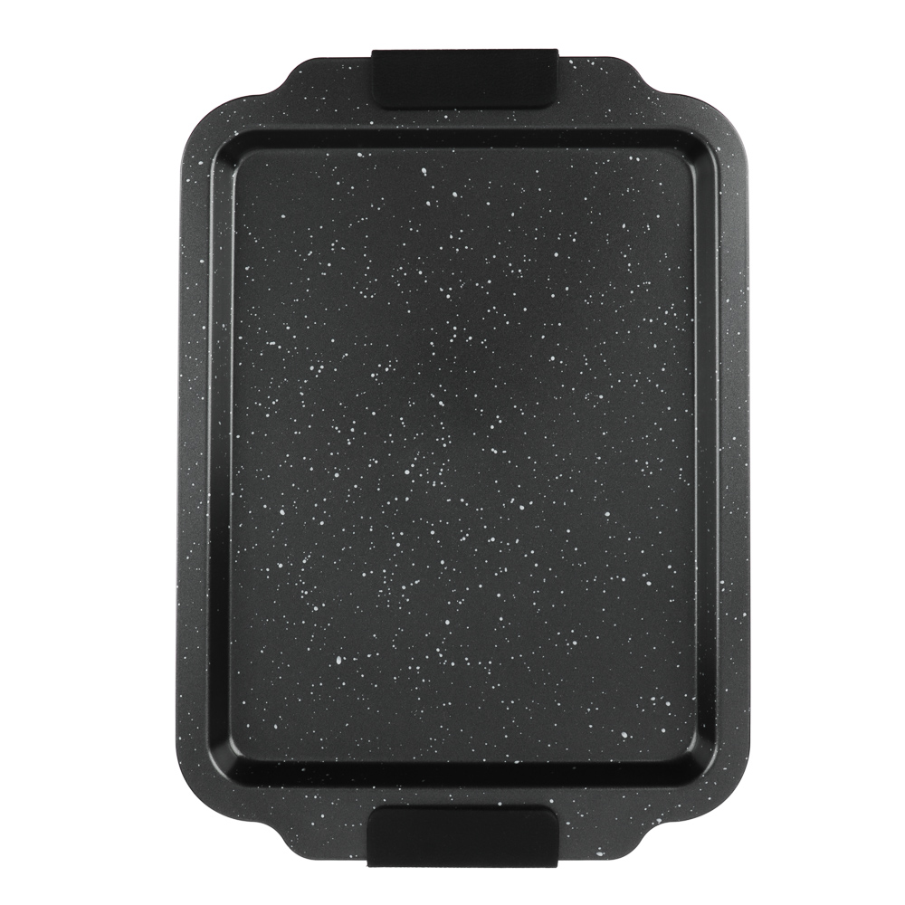 SATOSHI Лион Противень плоский 35x25x1,6 см, антипригарное покрытие Мрамор, силиконовые ручки, арт.№ 849-255