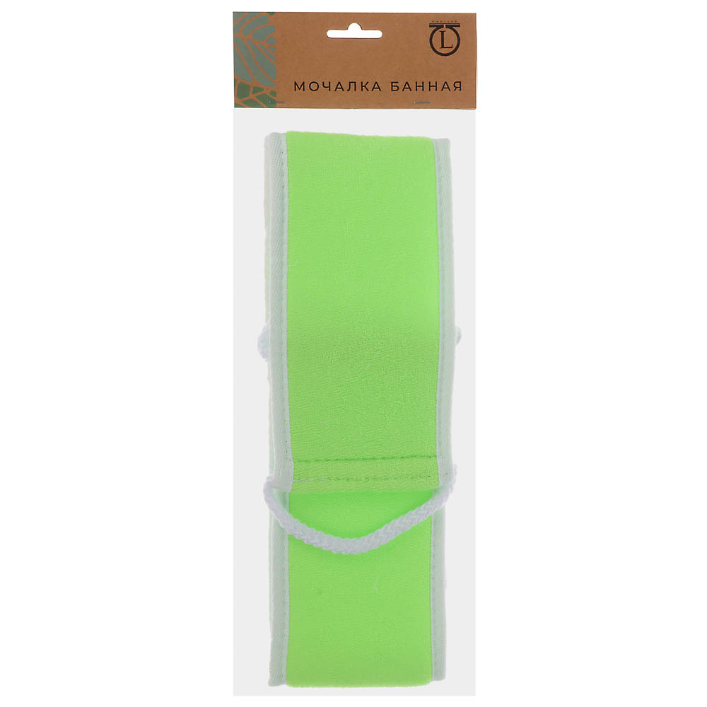 ЮL Мочалка лента банная с ручками с эффектом пилинга, сизаль, полиэстер, поролон, 68х10см, 3 цв., арт.№ 361-140