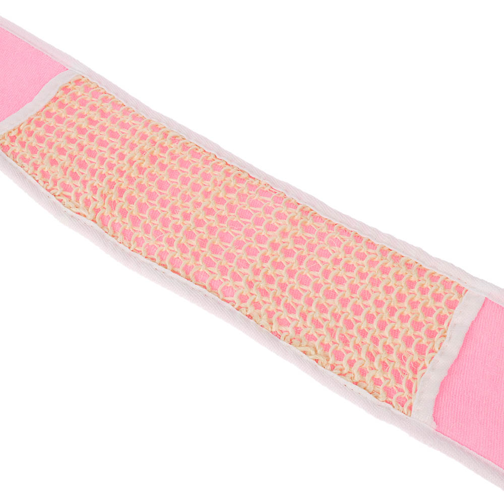 ЮL Мочалка лента банная с ручками с эффектом пилинга, сизаль, полиэстер, поролон, 68х10см, 3 цв., арт.№ 361-140