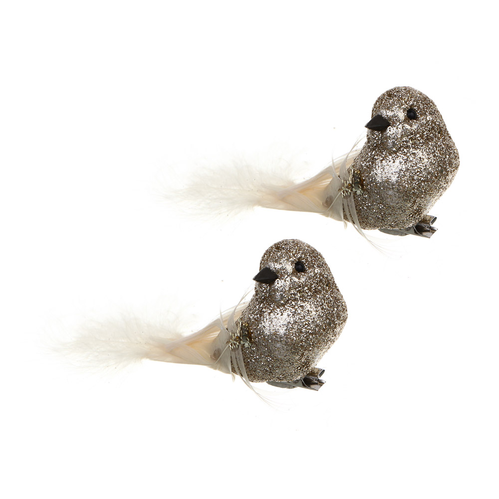 СНОУ БУМ Птицы на прищепке 2 шт, 3,5x13 см, пластик, 26-708, арт.№ 397-485