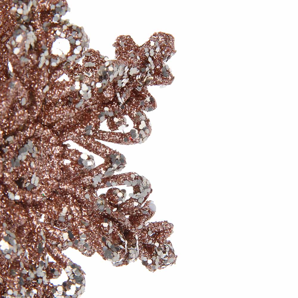 СНОУ БУМ Декоративная подвеска "Снежинка" 12 см, пластик, глиттер, арт.№ 397-488