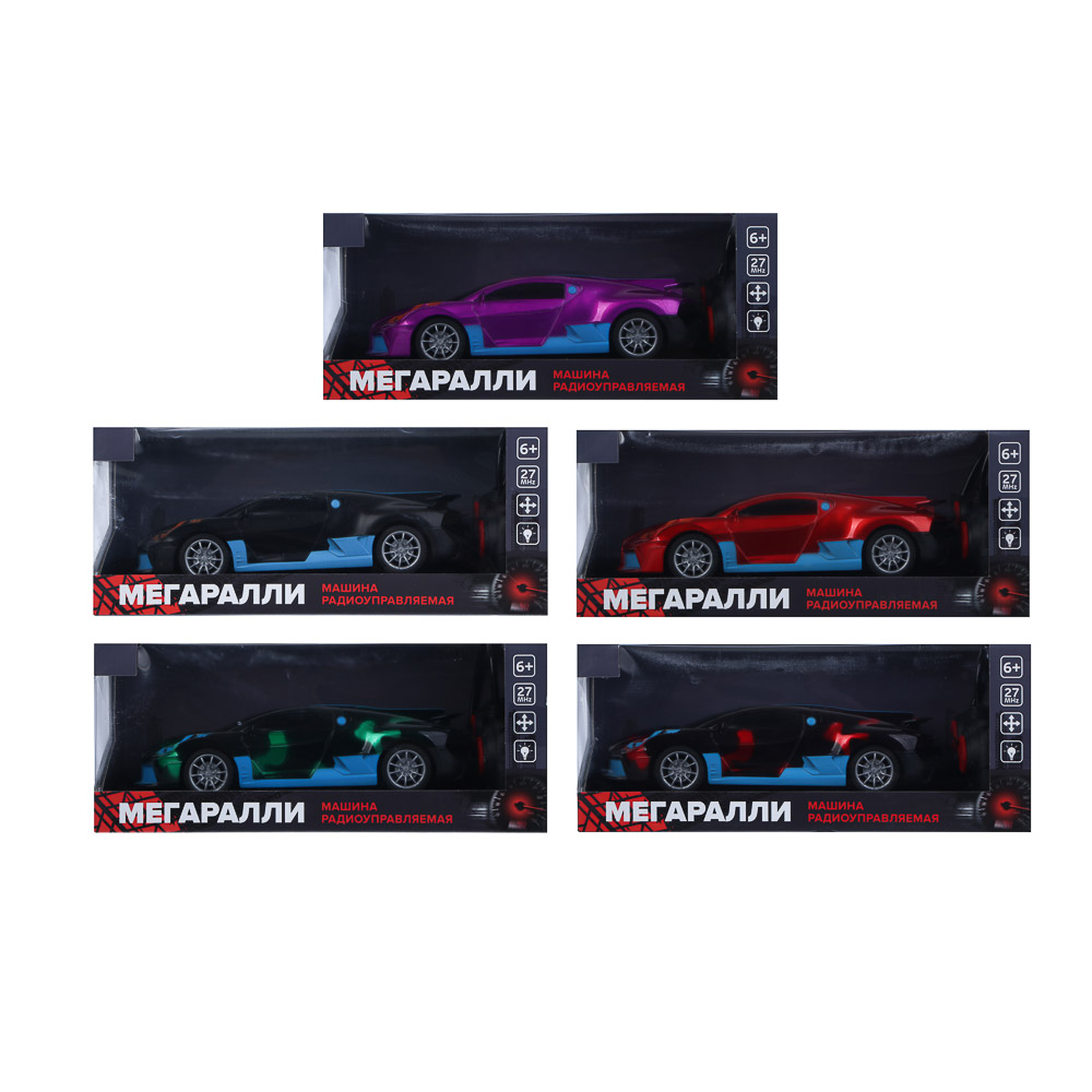 Машина радиоуправляемая "Мегаралли" ИГРОЛЕНД, 4-канальный пульт, свет, 5хАА, ABS, 26х12х11 см, 5 дизайнов, арт.№ 293-233